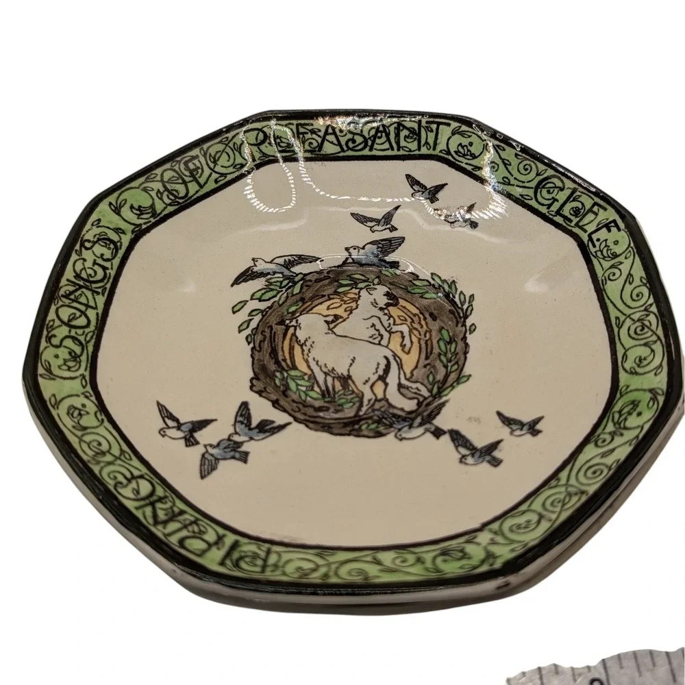 Antique Royal Doulton Saucerers Piping Songs Of Pleasant Glee Set‎ of Two SEE